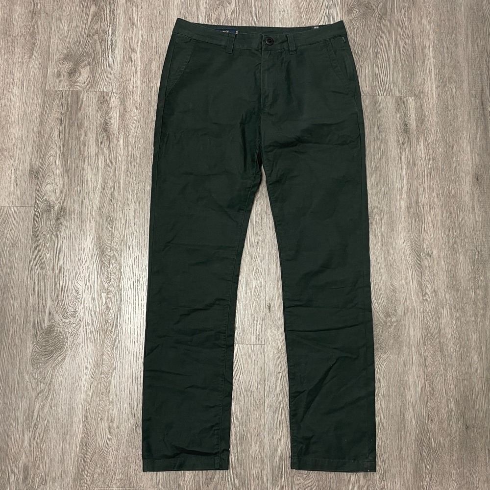 Roark Pants Mens 32 Green Porter Straight Fit Cotton Blend Chino Golf Layover